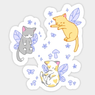 fairy kitties (classic blue) Sticker